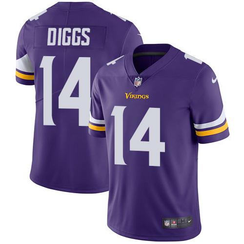 Men 2019 Minnesota Vikings #14 Diggs Purple Nike Vapor Untouchable Limited NFL Jersey